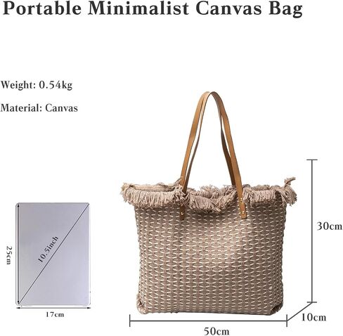 Tote Bag for Women Cute Canvas Shoulder Bag Summer Vibe Beach Bag Casual Handbag Bohemian Hobo Bag with Tassels in Saudi Arabia