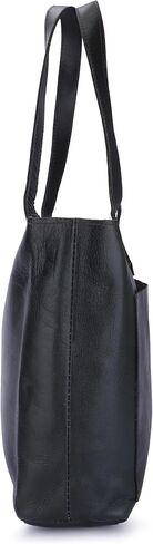 Ajuny Leather Tote Bag for Women Zipper Top Handle Satchel Purse with pockets for Business Office Shopping Work and Travel Soft Handbag Shopper ladies Oversized Shoulder Bag, Black in Saudi Arabia