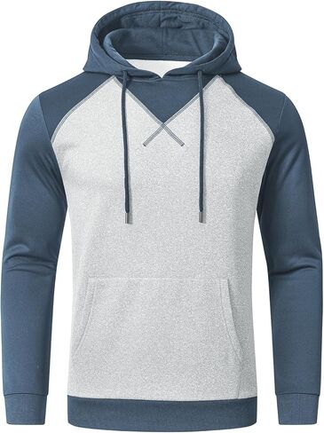 بلوفر YuKaiChen للرجال بقلنسوة، سويت شيرت بقلنسوة للتمرين واللياقة البدنية مع غطاء رأس بشعار رجالي بجيب الكنغر in Kuwait