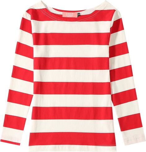 قمصان SSLR-Big-Girls-Long-Sleeve-Striped تي شيرت Crewneck قطن خفيف الوزن كاجوال in Kuwait