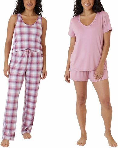 Eddie Bauer Women 4-Piece Pajama Set (as1, alpha, m, regular, regular, Tea Rose) in Saudi Arabia