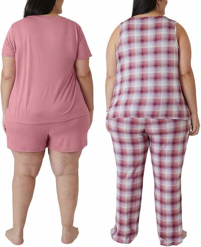 Eddie Bauer Women 4-Piece Pajama Set (as1, alpha, m, regular, regular, Tea Rose) in Saudi Arabia
