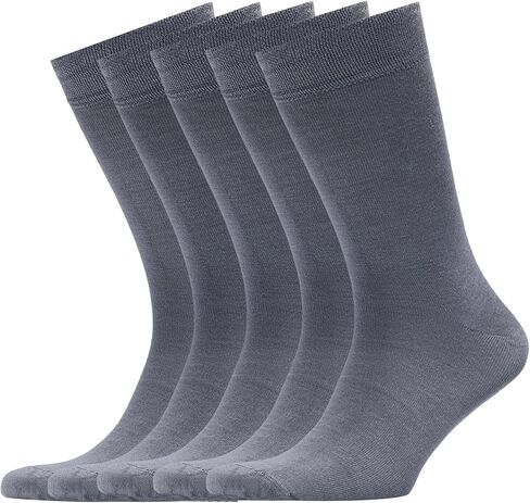 VRD SOCKS Mens Dress Socks, Bamboo Socks for Men, 5-Pack - Shoe Size 8-13, Ocean Grey - Solid in Saudi Arabia