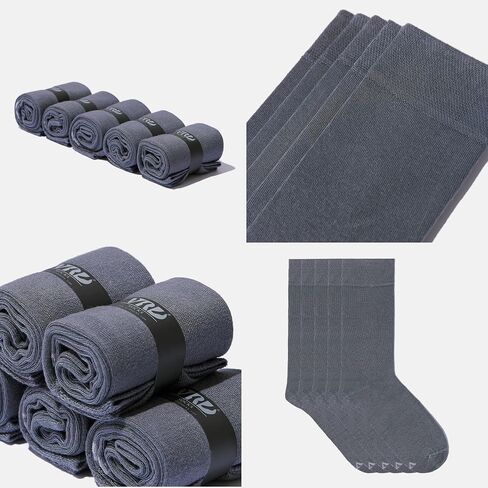 VRD SOCKS Mens Dress Socks, Bamboo Socks for Men, 5-Pack - Shoe Size 8-13, Ocean Grey - Solid in Saudi Arabia