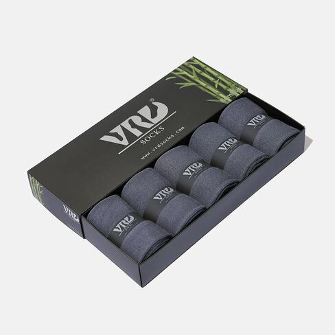 VRD SOCKS Mens Dress Socks, Bamboo Socks for Men, 5-Pack - Shoe Size 8-13, Ocean Grey - Solid in Saudi Arabia