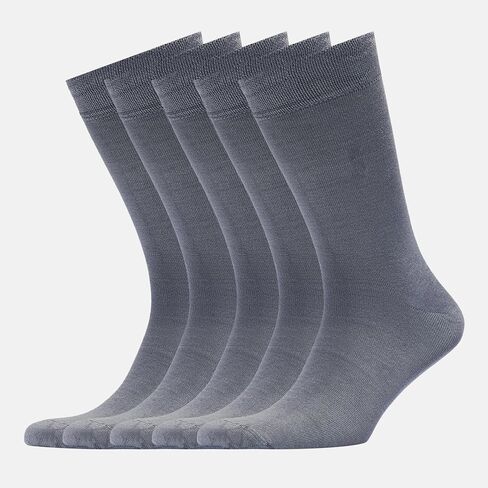 VRD SOCKS Mens Dress Socks, Bamboo Socks for Men, 5-Pack - Shoe Size 8-13, Ocean Grey - Solid in Saudi Arabia