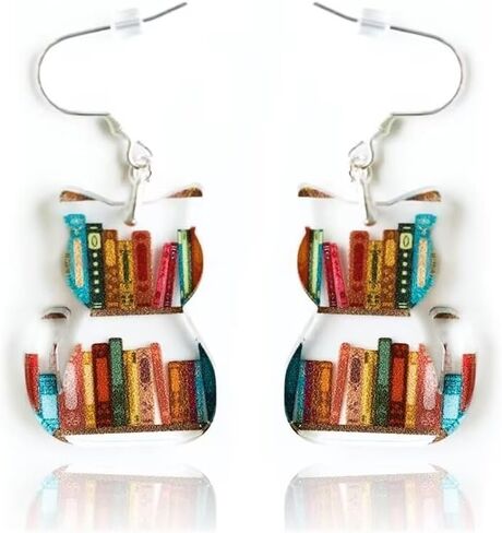 Transparent Bookcase Dangle Earrings Library Book Acrylic Earrings Teachers Appreciation Gifts Book Lovers Gifts from Students in Saudi Arabia