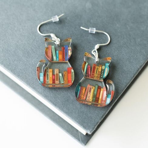 Transparent Bookcase Dangle Earrings Library Book Acrylic Earrings Teachers Appreciation Gifts Book Lovers Gifts from Students in Saudi Arabia
