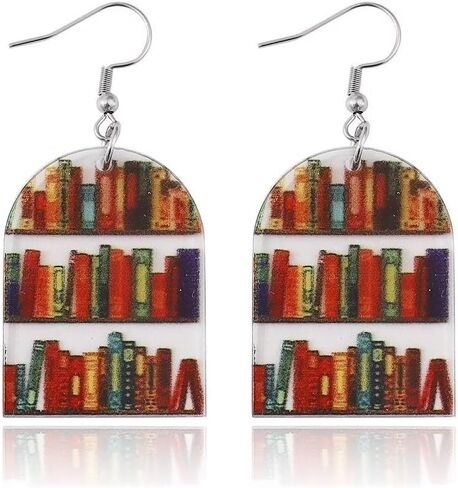 Transparent Bookcase Dangle Earrings Library Book Acrylic Earrings Teachers Appreciation Gifts Book Lovers Gifts from Students in Saudi Arabia