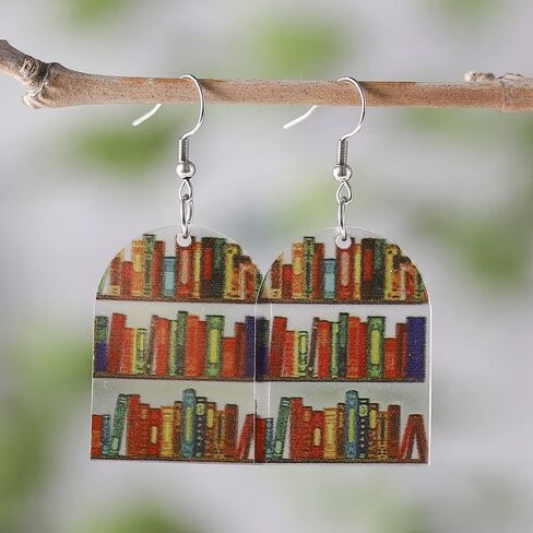 Transparent Bookcase Dangle Earrings Library Book Acrylic Earrings Teachers Appreciation Gifts Book Lovers Gifts from Students in Saudi Arabia