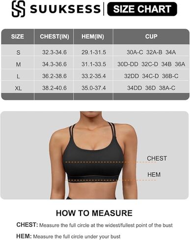 SUUKSESS Women Open Back Strappy Sports Bra Criss Cross Backless Padded Crop Top in Saudi Arabia