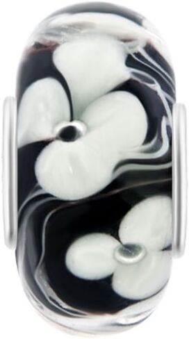 925 فضة سحرية زهرة سوداء لامبورك مورانو خرز زجاجي صناعي لسوار ساحر... in Kuwait