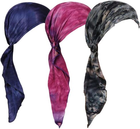 Pre Tied Wide Head Scarf for Women Long Turban Head Wraps Headbands Cancer Chemo Bandana Headscarf Hat Cap in Saudi Arabia