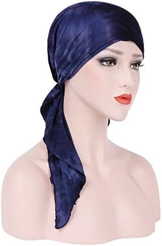 Pre Tied Wide Head Scarf for Women Long Turban Head Wraps Headbands Cancer Chemo Bandana Headscarf Hat Cap in Saudi Arabia