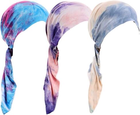 Pre Tied Wide Head Scarf for Women Long Turban Head Wraps Headbands Cancer Chemo Bandana Headscarf Hat Cap in Saudi Arabia