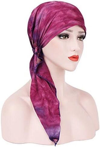 Pre Tied Wide Head Scarf for Women Long Turban Head Wraps Headbands Cancer Chemo Bandana Headscarf Hat Cap in Saudi Arabia