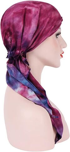 Pre Tied Wide Head Scarf for Women Long Turban Head Wraps Headbands Cancer Chemo Bandana Headscarf Hat Cap in Saudi Arabia