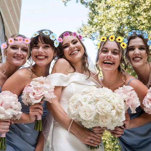 Flower Crowns For Women,12 Pieces Easter Multicolor Lady Girl Fashion Flower Crown Floral Garland Headbands, Multicolor Daisy Flower Headband With Adjustable Elastic Ribbon For Festival Wedding Party in Kuwait