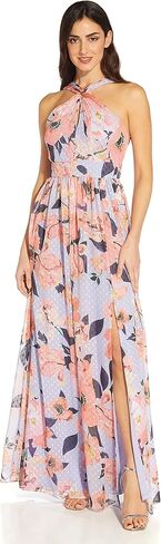 Adrianna Papell Women's Printed Chiffon Halter Gown in Saudi Arabia