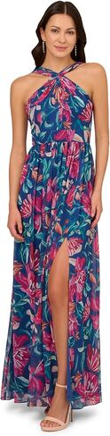 Adrianna Papell Women's Printed Chiffon Halter Gown in Saudi Arabia