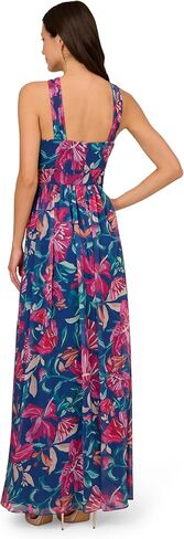 Adrianna Papell Women's Printed Chiffon Halter Gown in Saudi Arabia