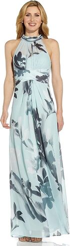 Adrianna Papell Women's Printed Chiffon Halter Gown in Saudi Arabia