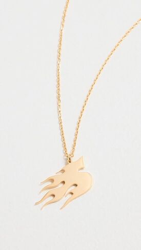 Women's On Fire Letter Necklace, S, Gold, One Size in Kuwait