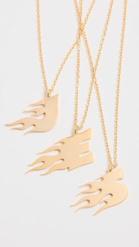 Women's On Fire Letter Necklace, S, Gold, One Size in Kuwait