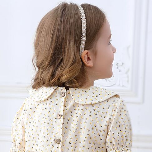 Peter-pan Floral Kids Dresses Summer Puff Sleeved Back Wood Buttons Boutique Casual Girls Dress for Summer in Saudi Arabia