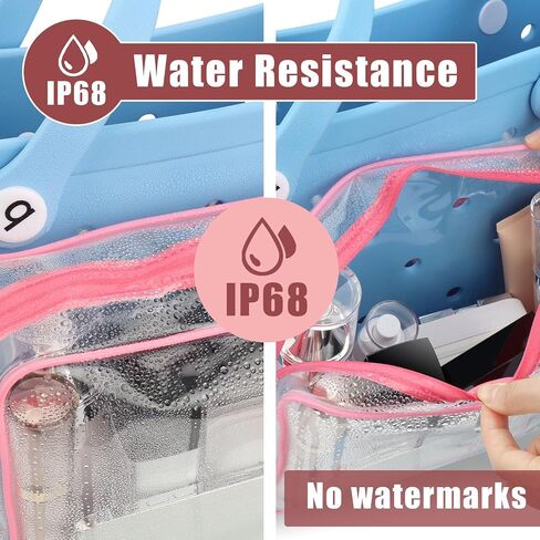WALLFID 3PCS Waterproof Clear Insert Bag for Large Bogg Bag Accessories,Waterproof Design,Transparent Travel Toiletry Brush Organizer for Beach Tote Bag,Three Sizes a Set (Grass green) in Saudi Arabia