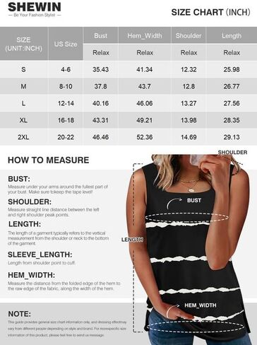 SHEWIN Womens Summer Square Neck Striped Tank Top Casual Loose Fit Sleeveless Tops Shirts in Saudi Arabia