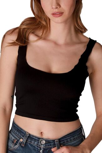 NIKIBIKI Women Seamless Lettuce Edge Crop Top, Made in U.S.A, One Size in Saudi Arabia