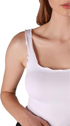 NIKIBIKI Women Seamless Lettuce Edge Crop Top, Made in U.S.A, One Size in Saudi Arabia