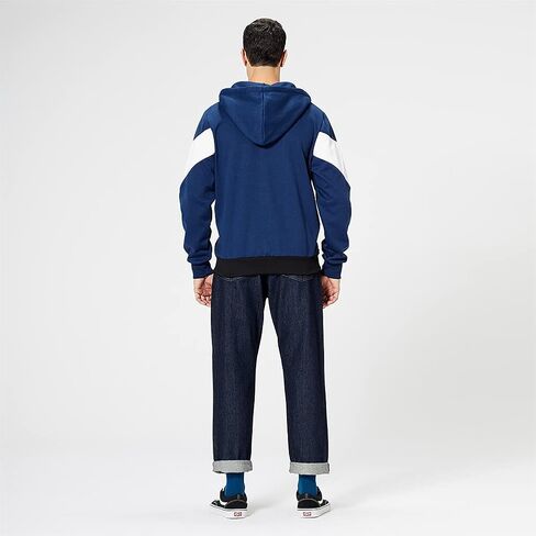 سويت شيرت بغطاء للرأس بسحاب كامل للرجال وأكمام طويلة وكتلة ملونة وسترات صوفية كاجوال in Kuwait