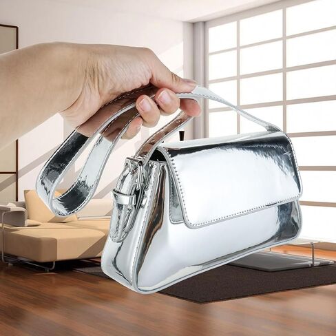 Evening Bag for Women Y2k Silver Purse Hobo Bag Tote Holo Handbag Cute Clutch Purses Crossbody Bags Shoulder Party Bag in Saudi Arabia