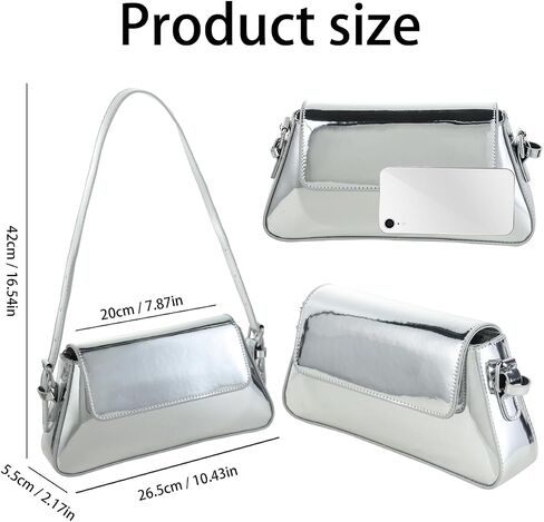 Evening Bag for Women Y2k Silver Purse Hobo Bag Tote Holo Handbag Cute Clutch Purses Crossbody Bags Shoulder Party Bag in Saudi Arabia