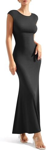 SUUKSESS Women Backless Fitted Bodycon Maxi Dress Sexy Open Back Y2K Long Dress in Saudi Arabia