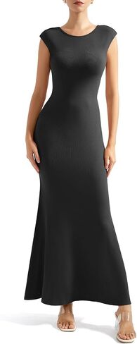 SUUKSESS Women Backless Fitted Bodycon Maxi Dress Sexy Open Back Y2K Long Dress in Saudi Arabia