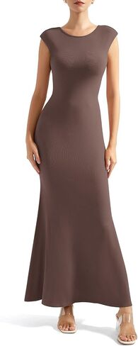 SUUKSESS Women Backless Fitted Bodycon Maxi Dress Sexy Open Back Y2K Long Dress in Saudi Arabia