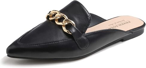 FEVERSOLE Women's Fashion Deco Mules Slip On Backless Slide Flats in Saudi Arabia