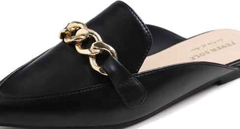 FEVERSOLE Women's Fashion Deco Mules Slip On Backless Slide Flats in Saudi Arabia