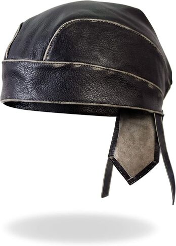 Hot Leathers HWL1009 Leather Head Wrap with Grey Rub (Black) in Saudi Arabia