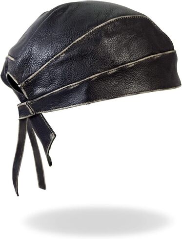 Hot Leathers HWL1009 Leather Head Wrap with Grey Rub (Black) in Saudi Arabia