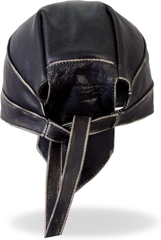 Hot Leathers HWL1009 Leather Head Wrap with Grey Rub (Black) in Saudi Arabia