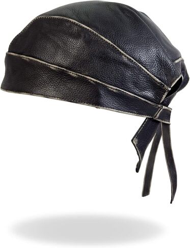 Hot Leathers HWL1009 Leather Head Wrap with Grey Rub (Black) in Saudi Arabia