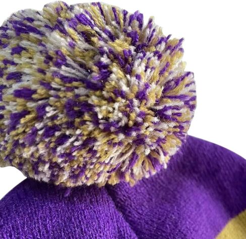 US Flag Baltimore City Football Embroidery Classic Pom Cuff Baltimore Beanie Hat Cuffed Winter Hat Knit Toque Skull Cap Purple in Kuwait