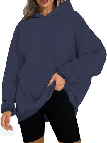 FANCYINN Women Solid Pullover Hoodie Oversized Drop Shoulder Long Sleeve Athletic Sweatshirt Fleece Casual Y2K Fall Clothes in Saudi Arabia