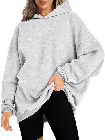 FANCYINN Women Solid Pullover Hoodie Oversized Drop Shoulder Long Sleeve Athletic Sweatshirt Fleece Casual Y2K Fall Clothes in Saudi Arabia