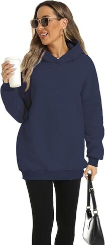 FANCYINN Women Solid Pullover Hoodie Oversized Drop Shoulder Long Sleeve Athletic Sweatshirt Fleece Casual Y2K Fall Clothes in Saudi Arabia
