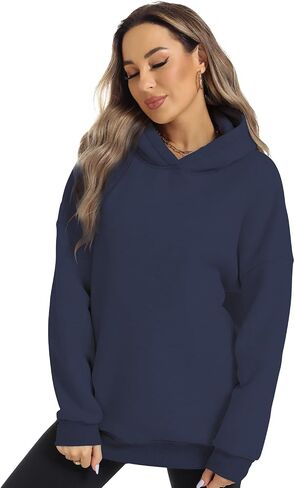 FANCYINN Women Solid Pullover Hoodie Oversized Drop Shoulder Long Sleeve Athletic Sweatshirt Fleece Casual Y2K Fall Clothes in Saudi Arabia
